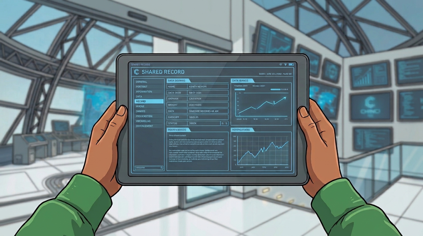 Ketty holds the tablet displaying the message Mina received from Ren.