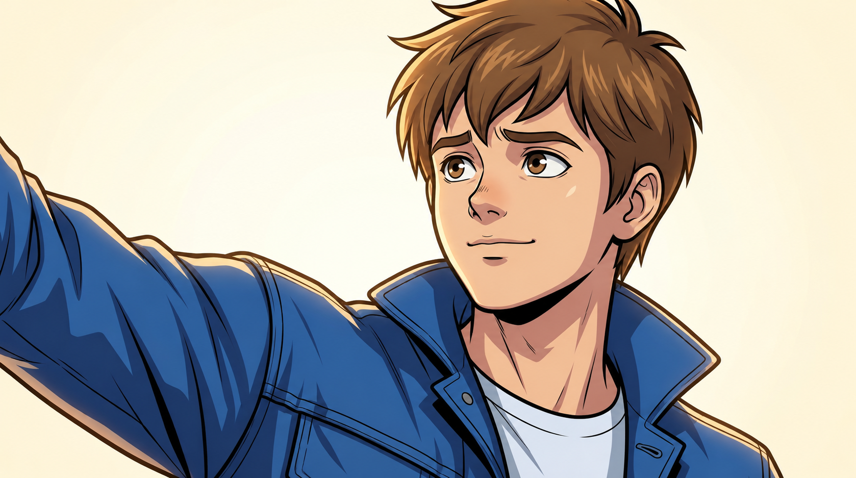 Kaz raises an arm, looking earnest as he proposes helping in person.