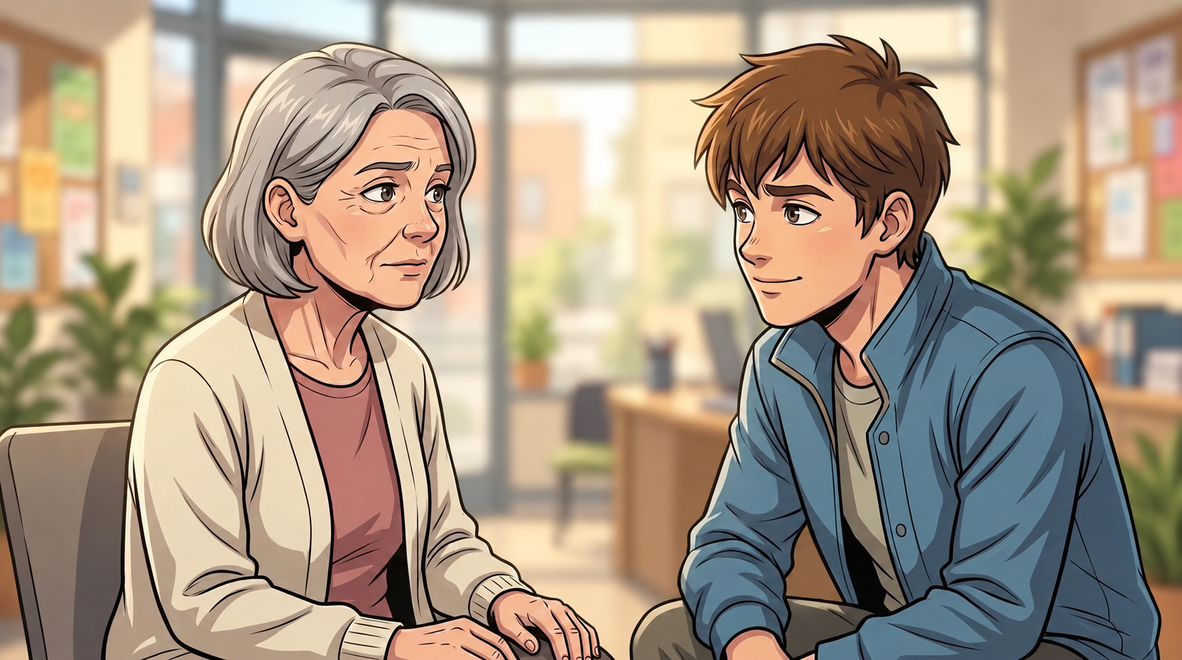 Ada listens cautiously as Kaz encourages her to ask Mina herself over coffee.