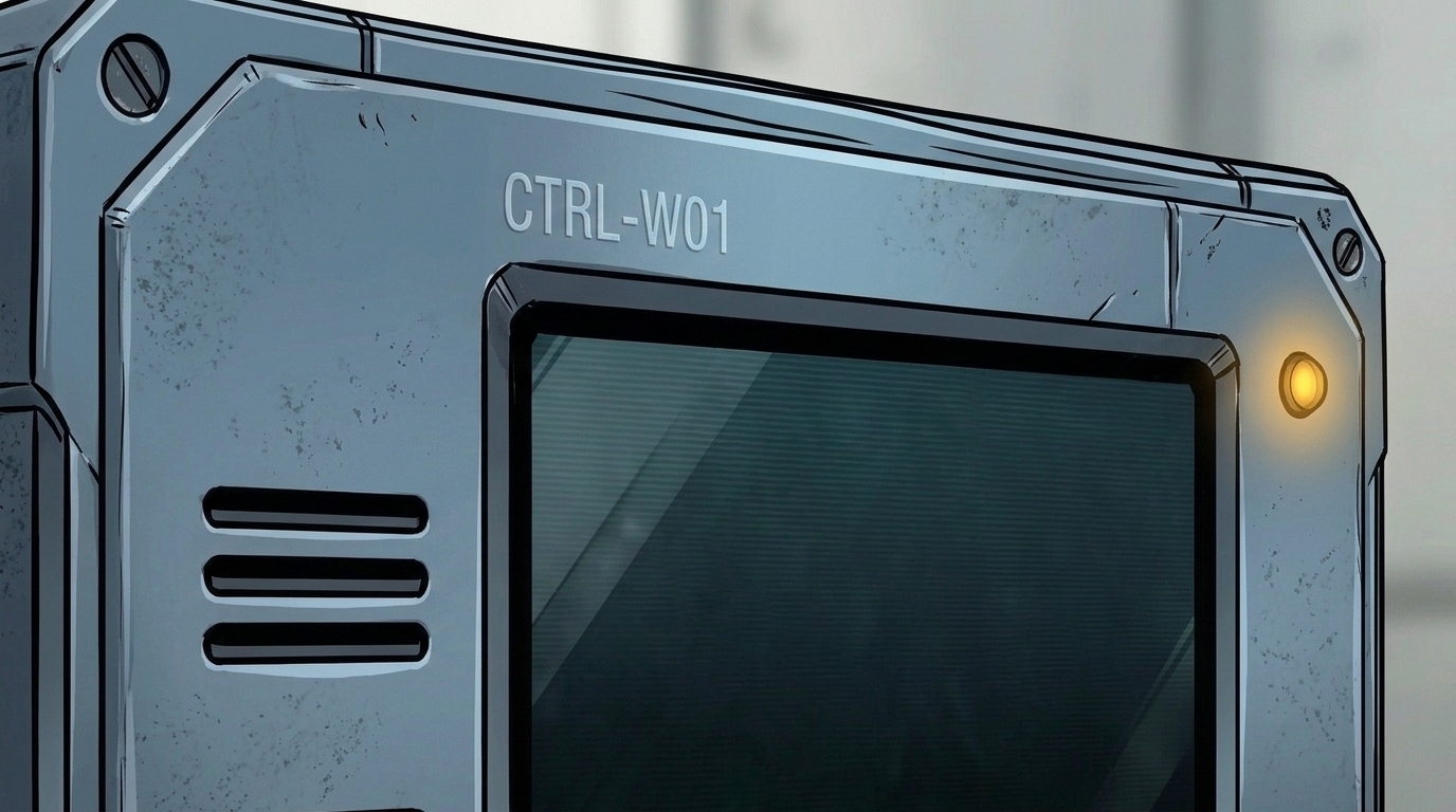 A close view of the controller and its physical speaker slots while Aster explains its refusal to stop running.