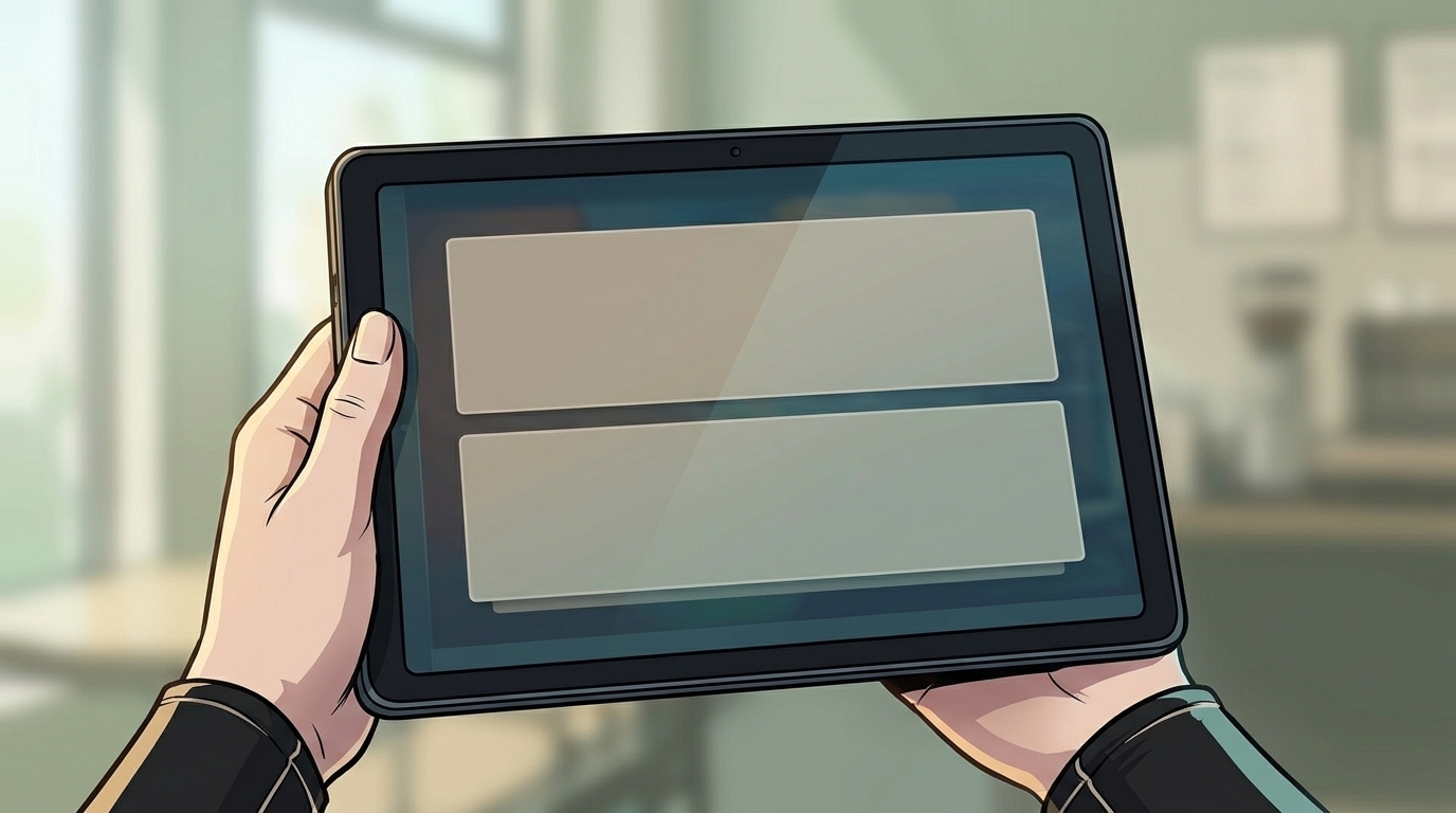 A tablet displays two received messages: external liaison awaits national confirmation, while Nerava describes the restriction as a temporary supply adjustment.