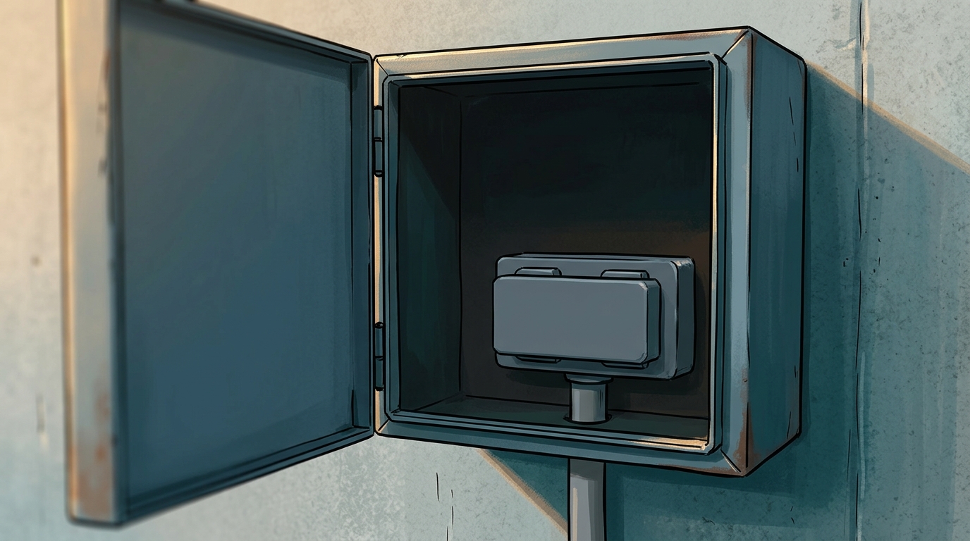 An open service enclosure reveals the coupling separate from the normal network.
