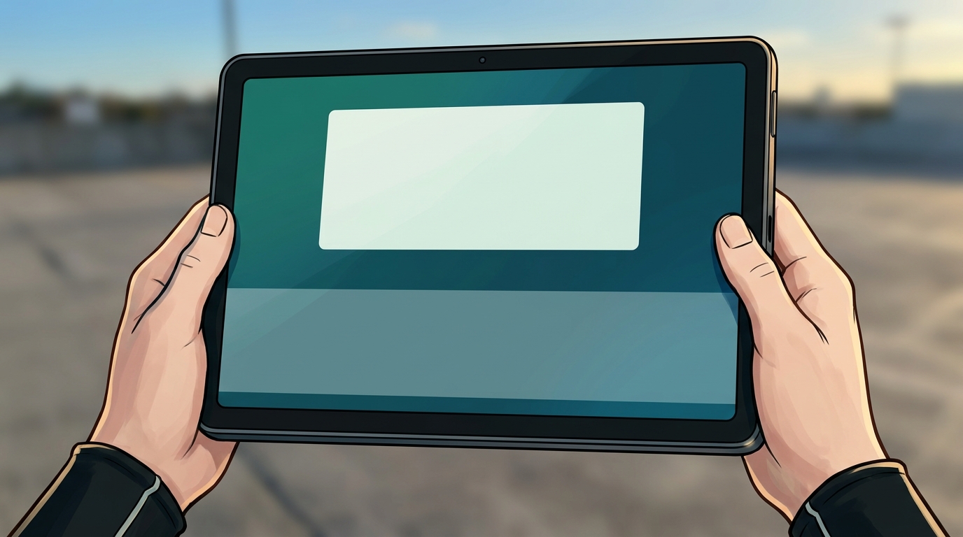Dexy holds a tablet displaying a message from Relay and a separate revoked-permit notice on its front glass.