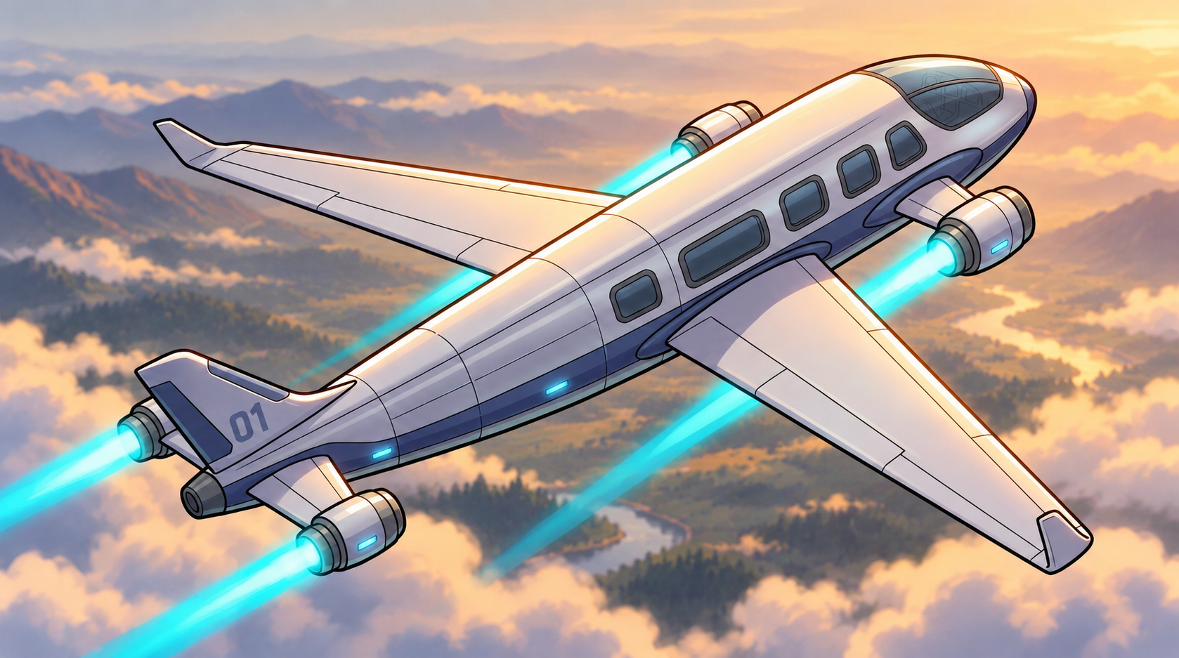 The Chinci aircraft climbs above the valley and clouds on its return journey.